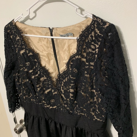 Eliza J Black lace and faille Dress Sz 14 - Picture 3 of 5